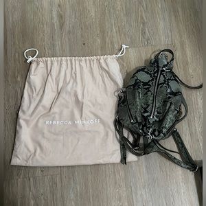 REBECCA MINKOFF SNAKESKIN MINI BACKPACK